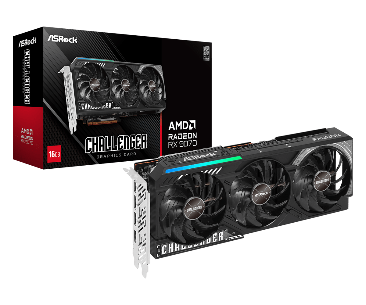 VGA ASRock AMD Radeon RX 9070 16GB GDDR6 - RX 9070 Challenger 16G - Image 1